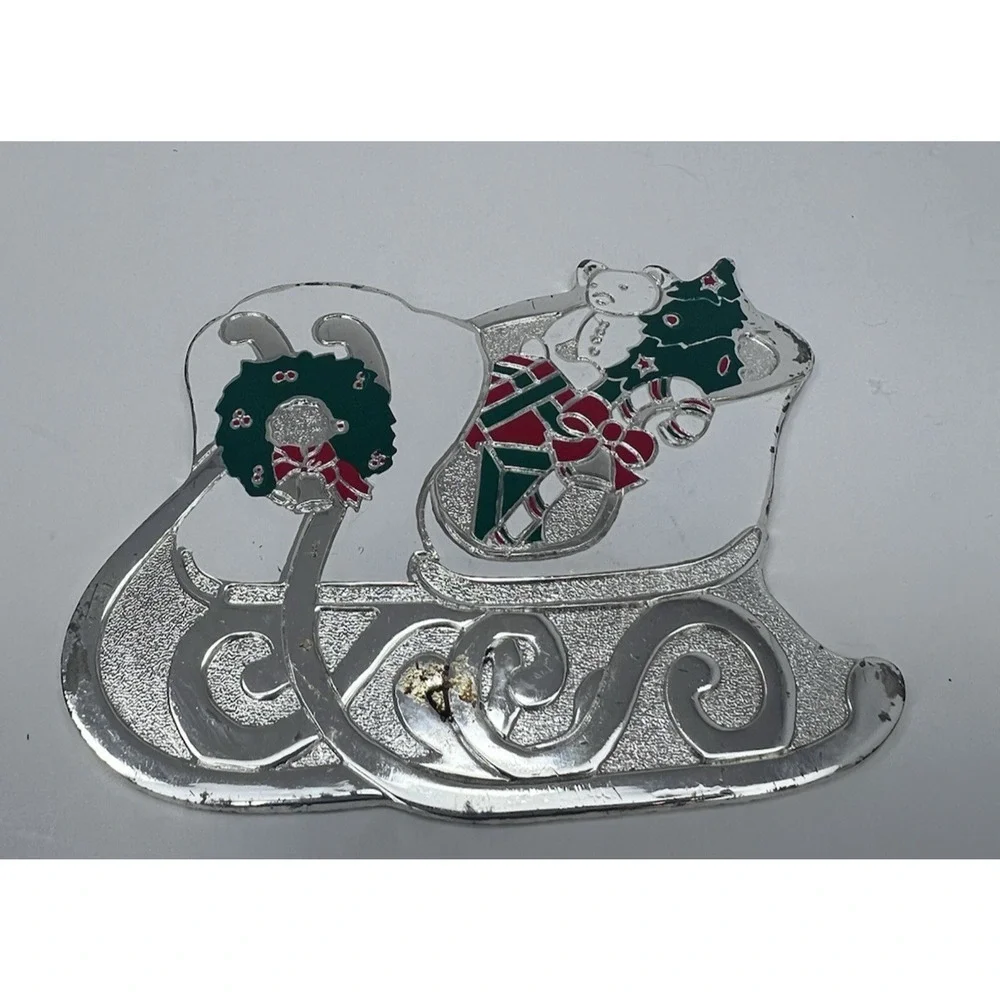 Wm. A. Rogers Vintage Christmas Sleigh Coasters Set of 6 Silverplate Felt Back